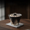 Lotus Rhythm Gaiwan – Hand-Carved Coarse Clay, 200ml, Vintage Style