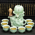 Automatic Tea Set – Celadon Semi-Automatic Tea Maker, Lotus Buddha Design, 8 Cups