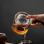 Wooden Side-Handle Glass Teapot – Heat-Resistant Borosilicate with Infuser