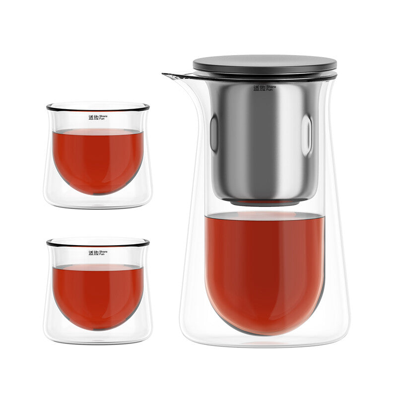 Magnetic Glass Tea Infuser Cup – One-Touch Brewing Tea Maker