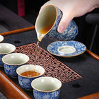 Ruyao Blue And White Flower Chinese Tea Set