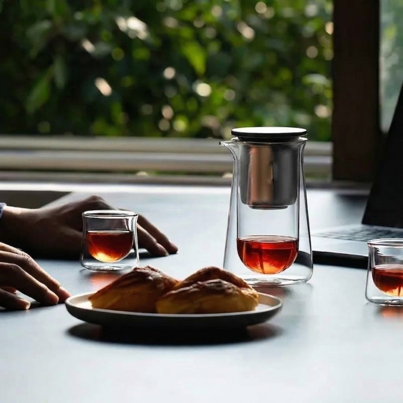 Magnetic Glass Tea Infuser Cup – One-Touch Brewing Tea Maker