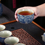 Ruyao Blue And White Flower Chinese Tea Set