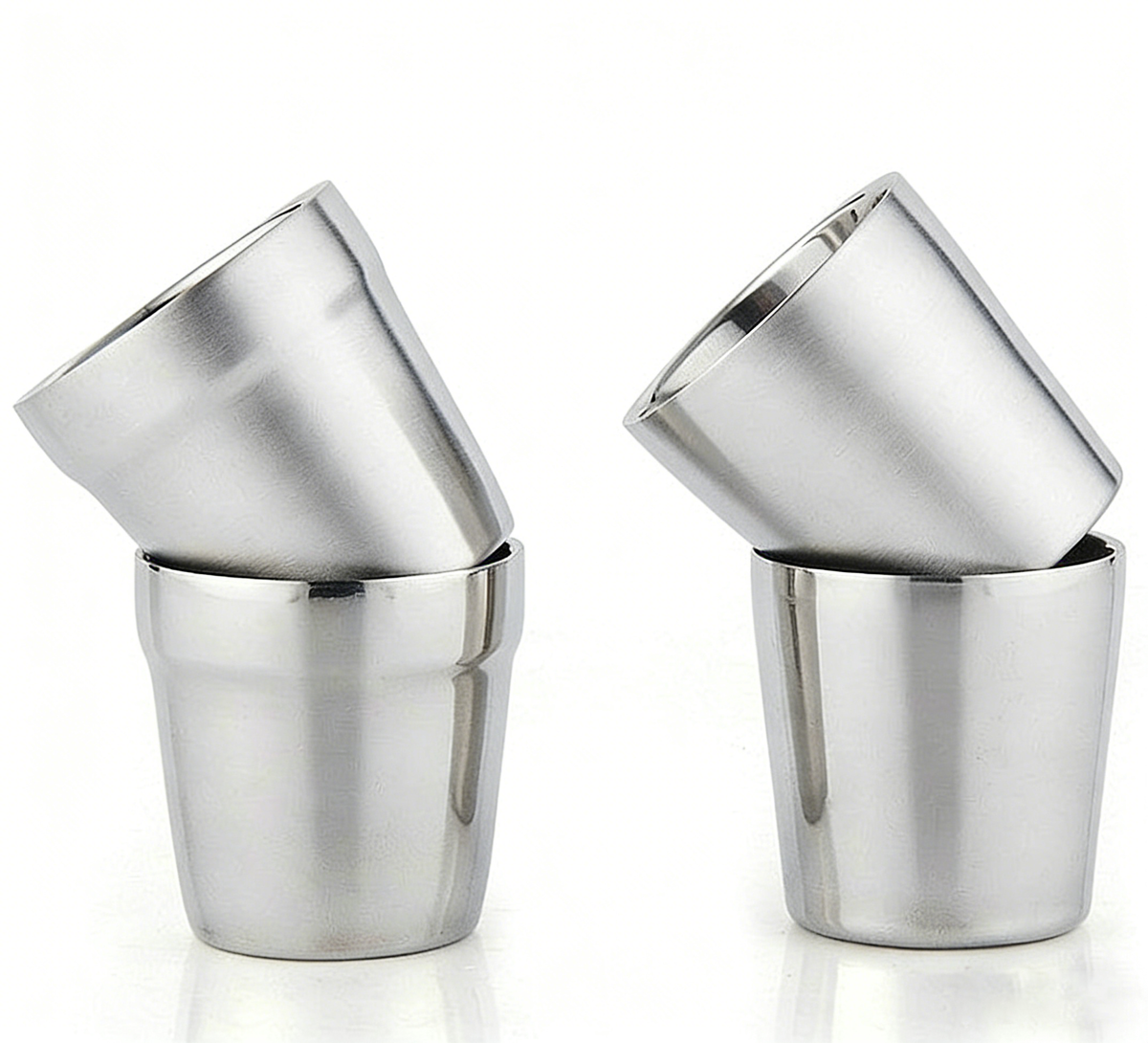 (Set of Four) Double Wall Stainless Steel Cup