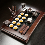 黑檀木茶具套装带实木花梨茶盘