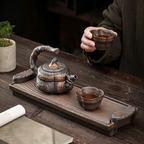 带托盘的日式南瓜茶具