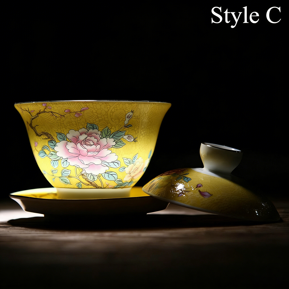 Enamel Porcelain Flowers Gaiwan