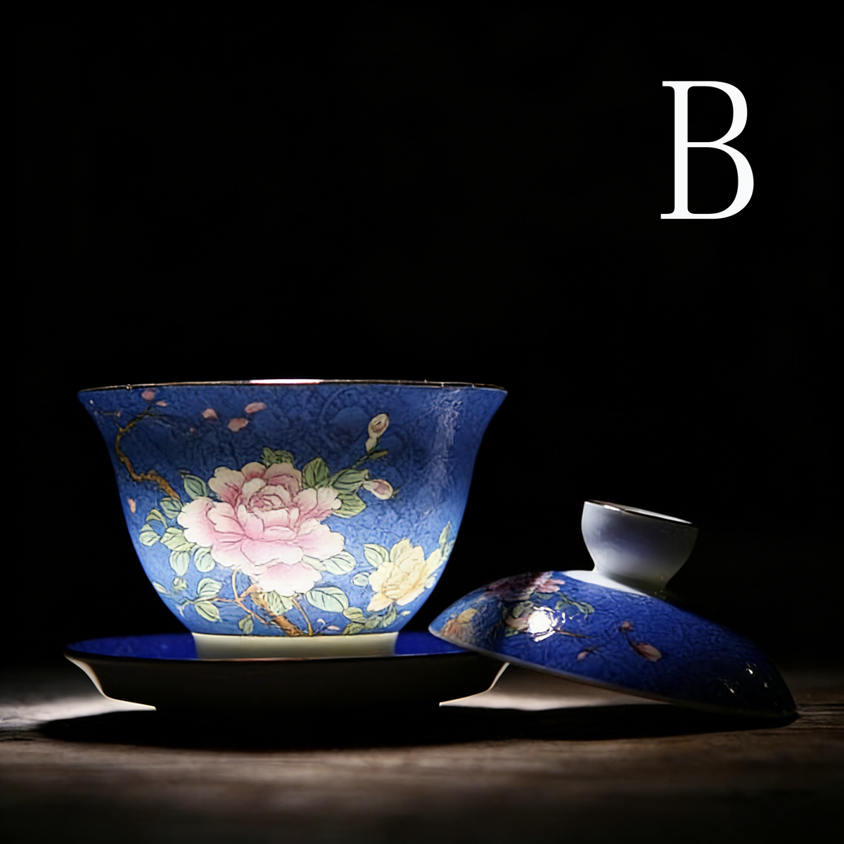 Enamel Porcelain Flowers Gaiwan