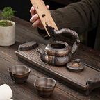 带托盘的日式南瓜茶具