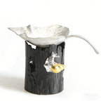 Leaf Tin Tea Strainer With Holder