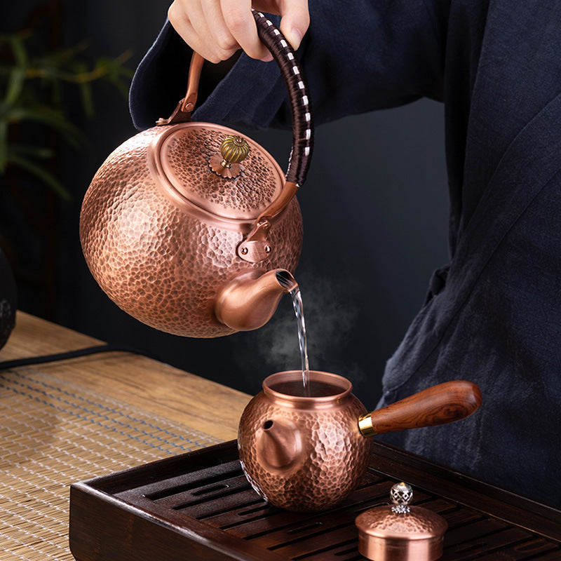 Hammered Copper Chinese Teapot – Retro Style