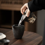 Lotus Rhythm Gaiwan – Hand-Carved Coarse Clay, 200ml, Vintage Style