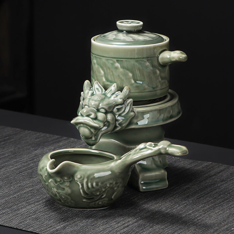 Celadon Automatic Tea Set – Chinese Zodiac Dragon, Semi-Automatic Tea Maker