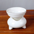 White Porcelain Tea Strainer – Tripod Stand Design, Ceramic Tea Filter