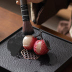 Color-Changing Lychee Tea Pet – Set of 3 Ceramic Tea Figurines
