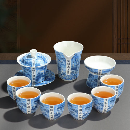 Along the River During Qingming Festival Kung Fu Tea Set