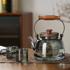 Glass Steaming Teapot – Heat-Resistant, 1000ml, Stovetop Compatible