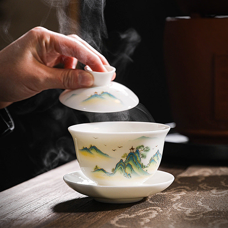 National Essence Gift Box – Gold Landscape Porcelain Gongfu Tea Set
