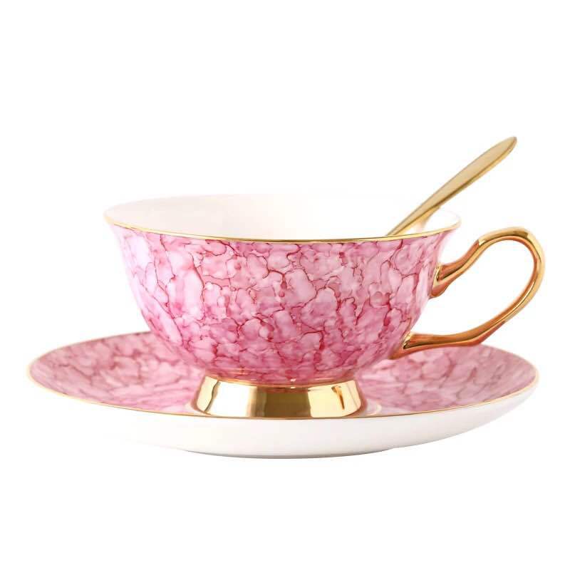 European Style Porcelain Modern Tea Cup – Gold Trim, Hand-Painted