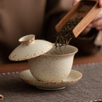 Fire Stone Red Gaiwan – Vintage Ceramic Tea Bowl, 200ml
