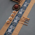 Bamboo Blue Embroidery Tea Table Mat