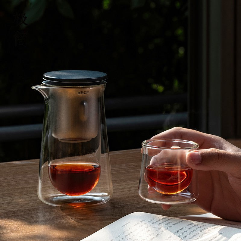 Magnetic Glass Tea Infuser Cup – One-Touch Brewing Tea Maker