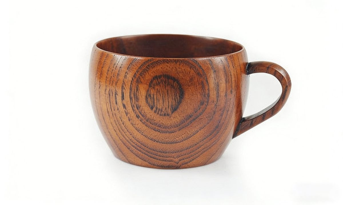 带碟勺木茶杯（两件套）