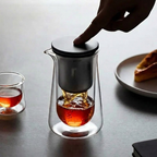 Magnetic Glass Tea Infuser Cup – One-Touch Brewing Tea Maker
