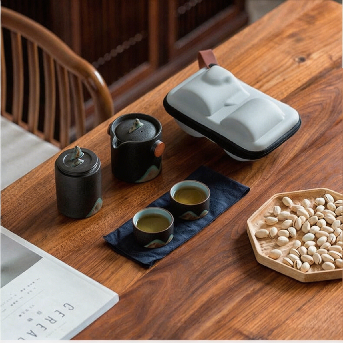 日式山茶旅行茶具套装
