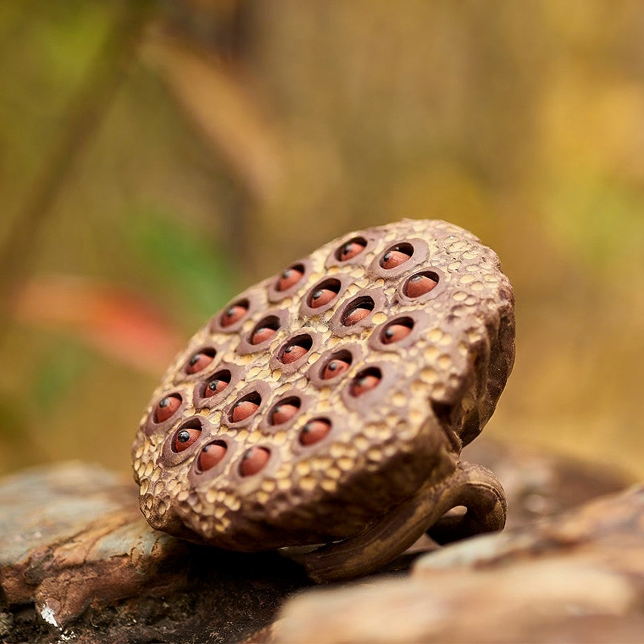 Handmade Purple Clay Lotus Seedpod Tea Pet