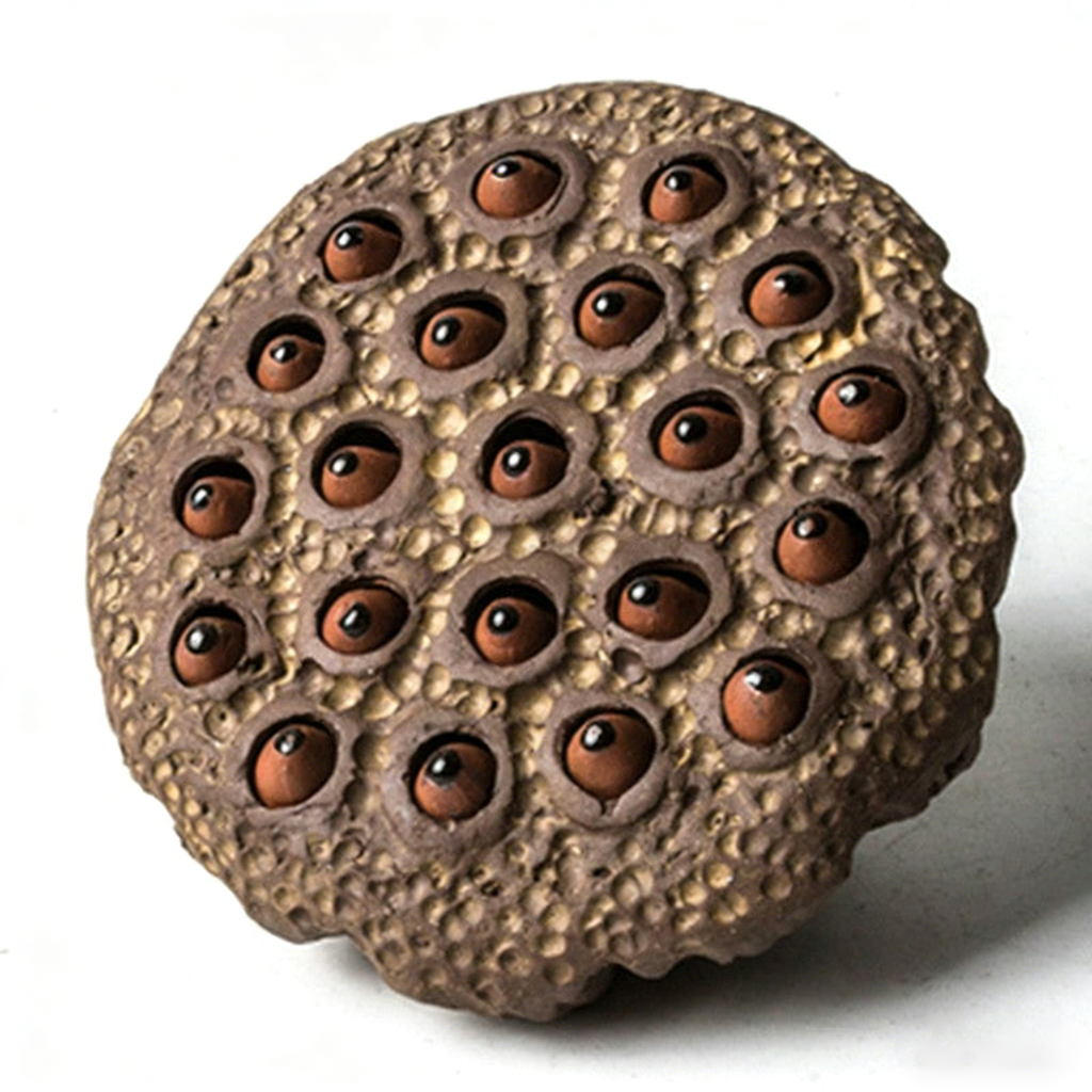 Handmade Purple Clay Lotus Seedpod Tea Pet