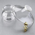 Glass Tea Strainer With Goldfish Handle