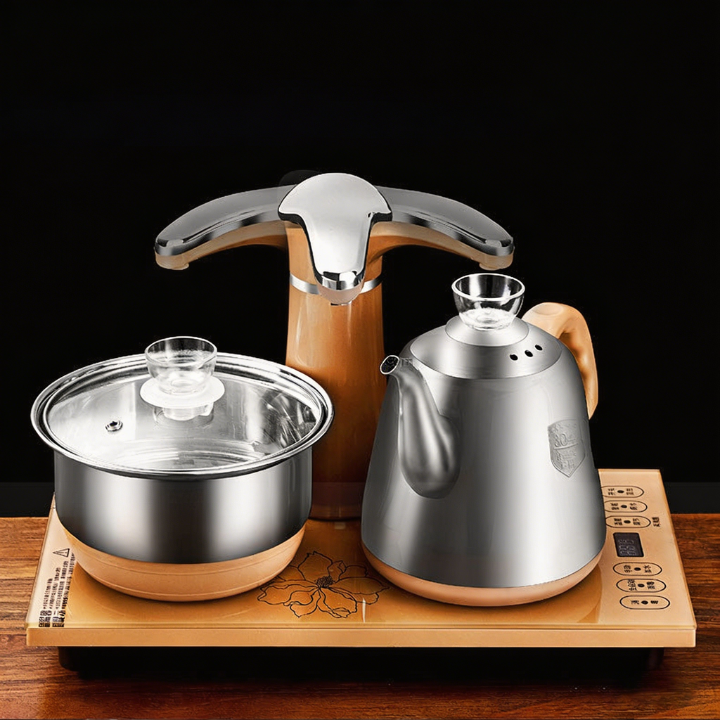 Stainless Steel Teapot With Golden Induction Cooker