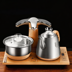 Stainless Steel Teapot With Golden Induction Cooker