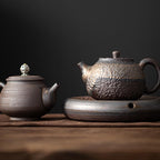 Rustic Stone Texture Teapot – Handmade Pottery, 250ml, Japanese Style