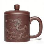 宜兴紫砂雕龙茶杯