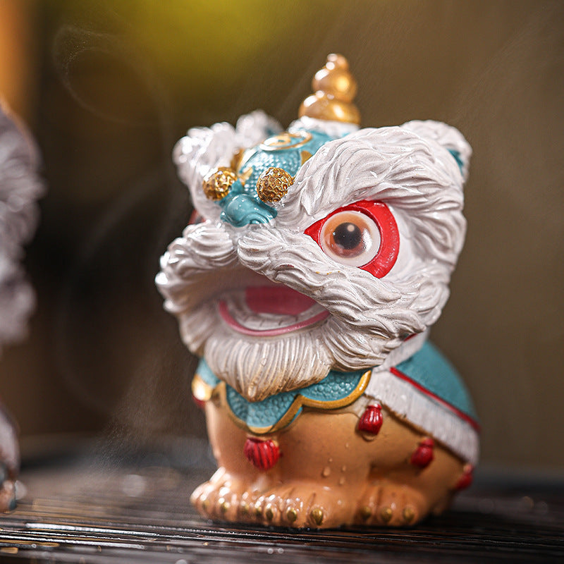 Color-Changing Lion Dance Tea Pet – Pair in Gift Box, Guochao Style