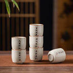 Jingdezhen Style Chinese Tea Cup – Yellow Ru Ware “All Wishes Come True”, 150ml