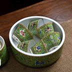 Enamel Painted Ceramic Tea Washers – Traditional Style, Large Capacity