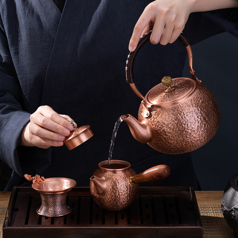 Hammered Copper Chinese Teapot – Retro Style