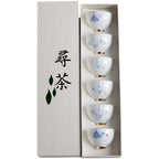 Dehua Hand-Painted Lotus Gongfu Tea Sets
