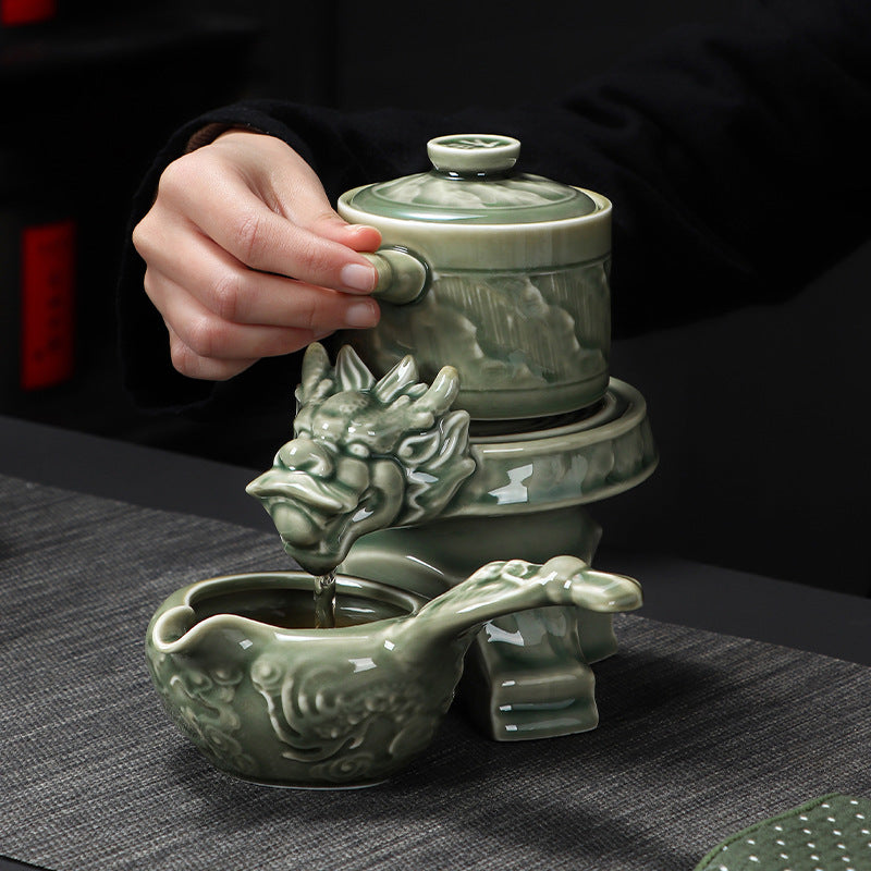 Celadon Automatic Tea Set – Chinese Zodiac Dragon, Semi-Automatic Tea Maker