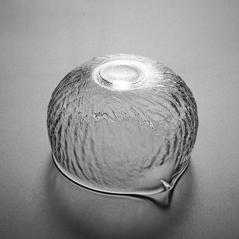 Japanese Matcha Bowl with Spout – Hammered Glass Tea Bowl, 500ml