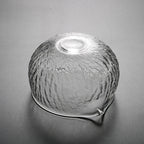 Japanese Matcha Bowl with Spout – Hammered Glass Tea Bowl, 500ml