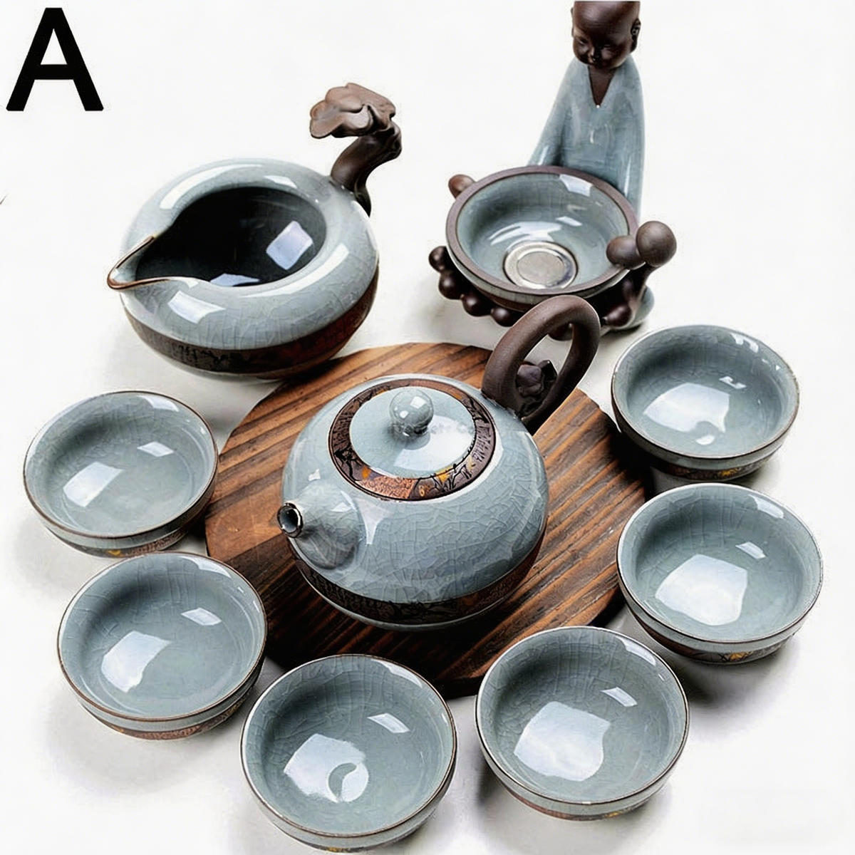 龙珠冰裂汝窑茶具