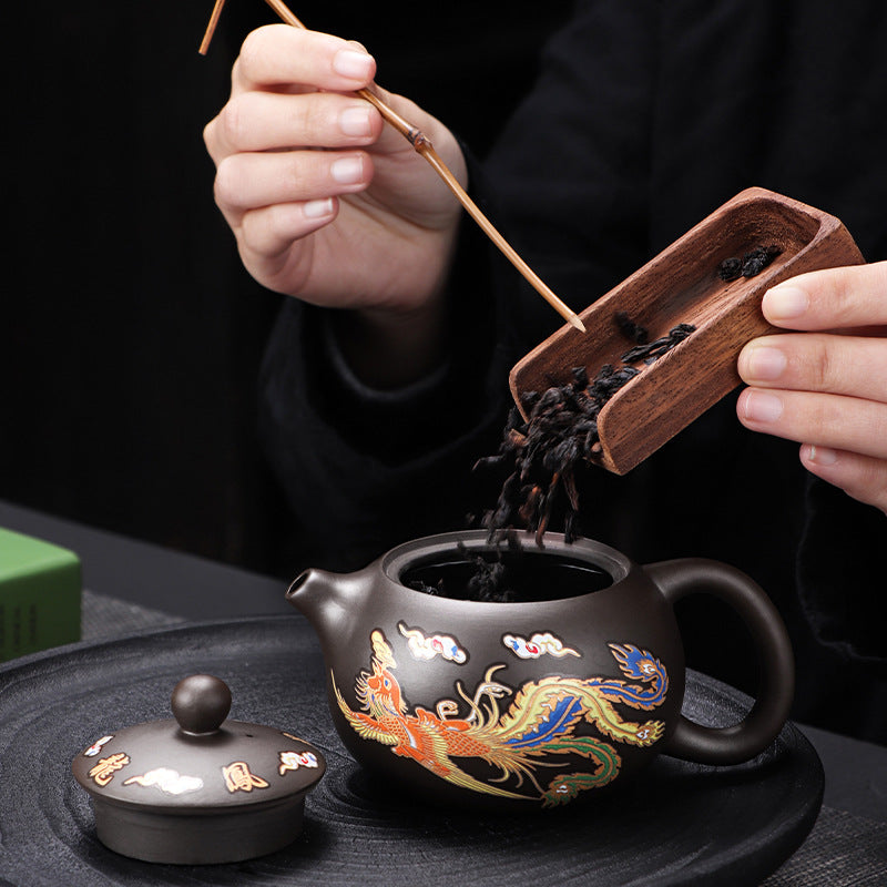 Purple Clay Xi Shi Chinese Teapot – Color-Changing & Whistling (Phoenix Song), 250ml