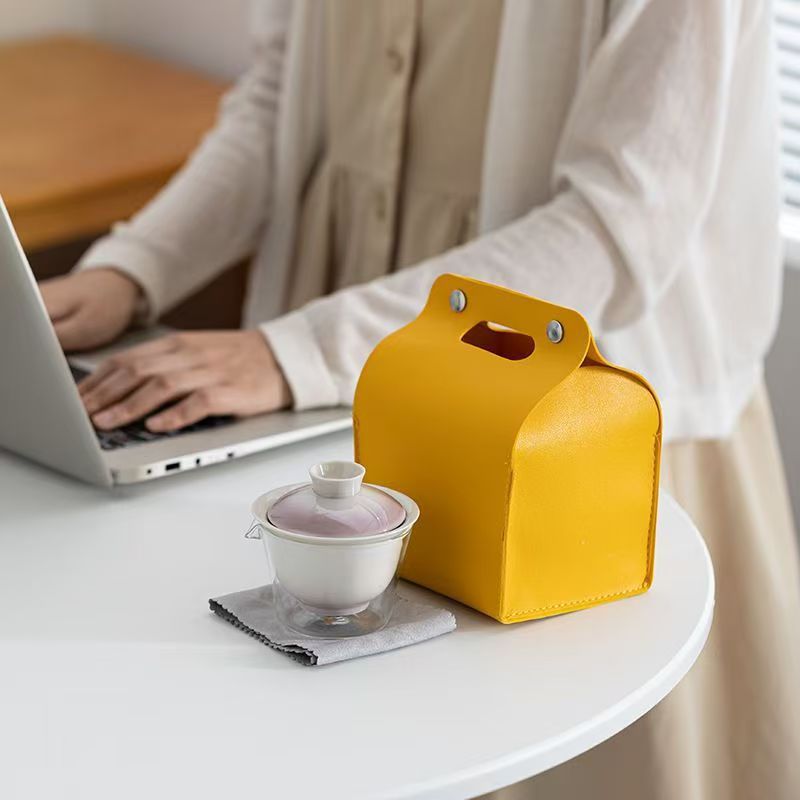 Gradient Glaze Travel Gaiwan Set – Portable Porcelain Tea Set