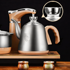 Stainless Steel Teapot With Golden Induction Cooker