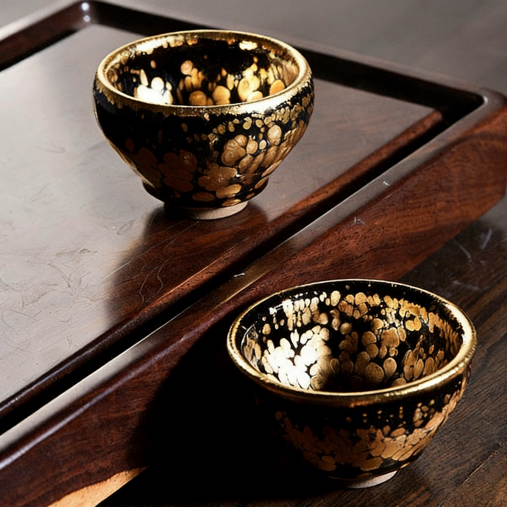 金银建盏功夫茶杯