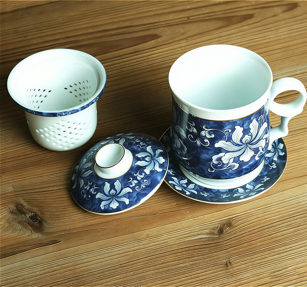 青花瓷中式茶杯